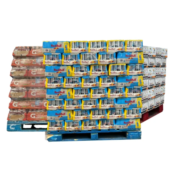 pallet of energy drinks
